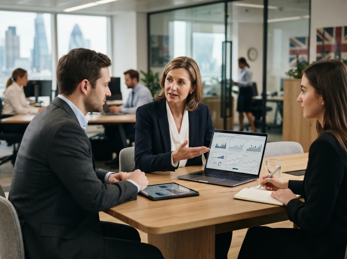 Trade Prime AI analyst reviewing structured data output on a laptop while working remotely